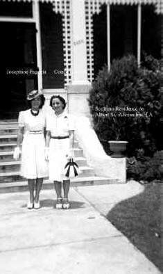 Josephine and Concetta Gullo in front of the Scalfano home